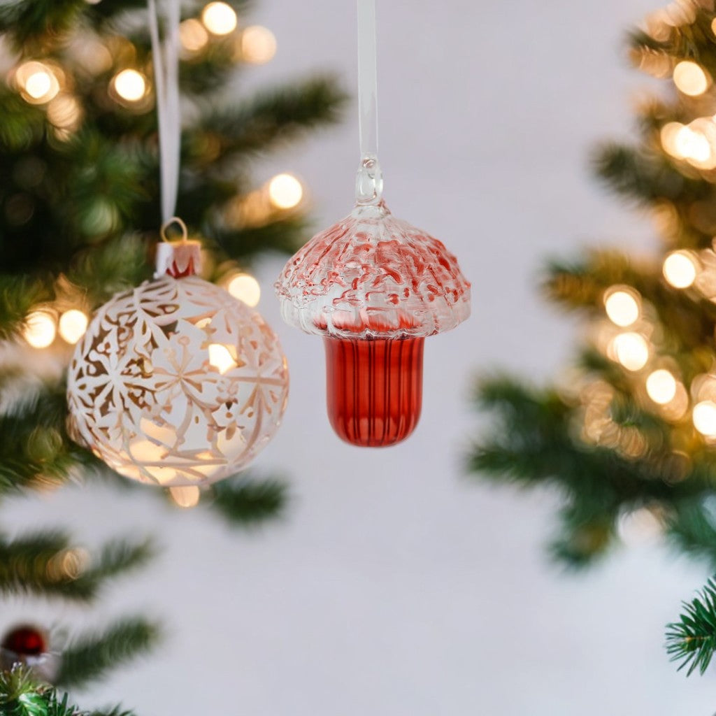 Handcrafted Blown Glass Acorn Christmas Ornament