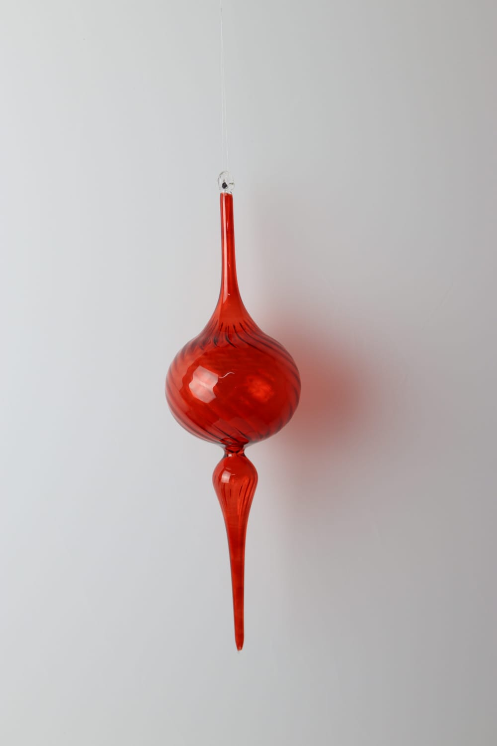 Hand Blown Red Glass Christmas Ornament