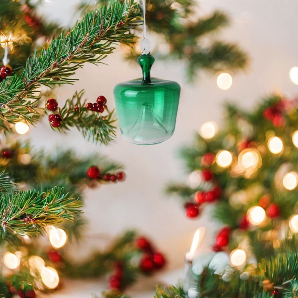 Unique Blown Glass Bell Ornament