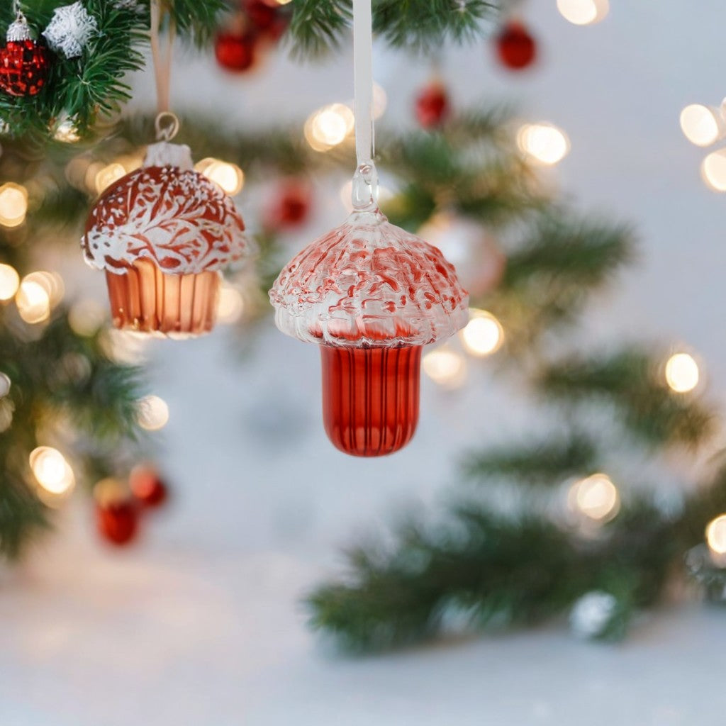 Handcrafted Blown Glass Acorn Christmas Ornament