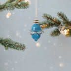 Blown Blue Glass Christmas Ornament