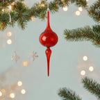 Hand Blown Red Glass Christmas Ornament