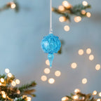 Blown Blue Glass Christmas Ornament