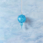 Blown Blue Glass Christmas Ornament