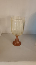 Handmade Ribbed Glass Cup