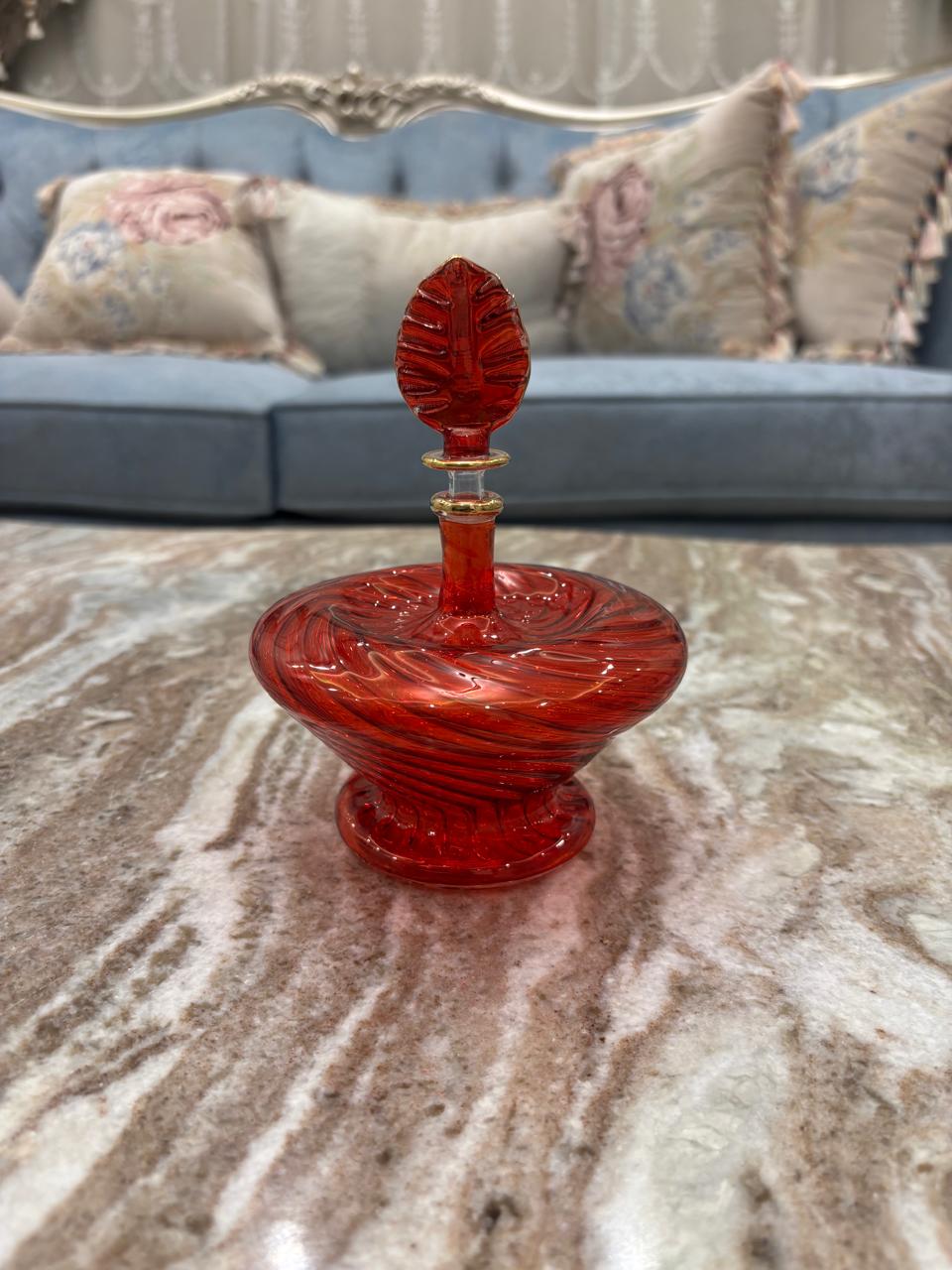 Handmade Red Glass Perfume & Oil Bottle,