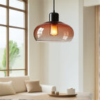 Handmade Amber Glass Dome Pendant Light
