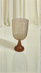 Handmade Ribbed Glass Cup