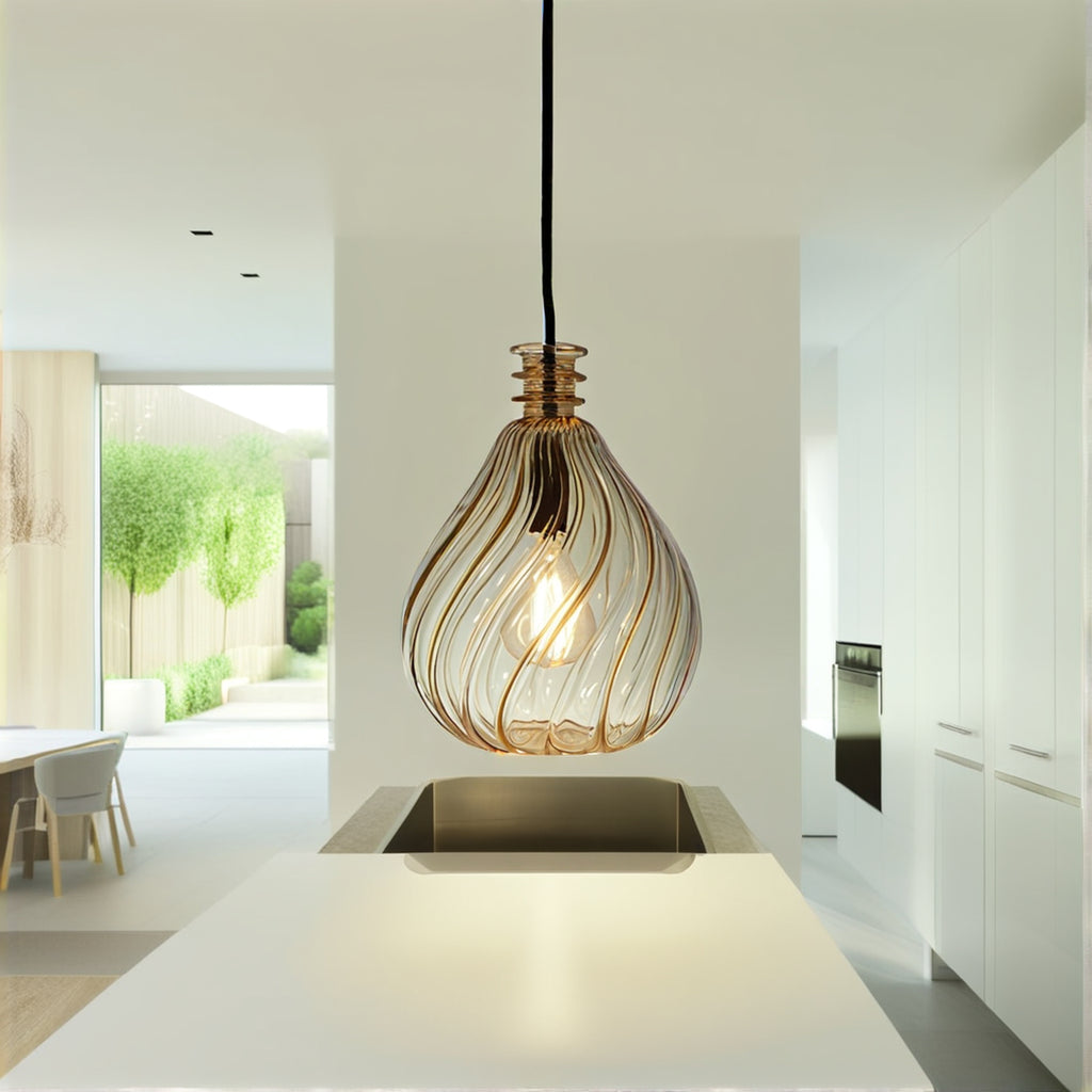 Twisted Glass Pendant Light