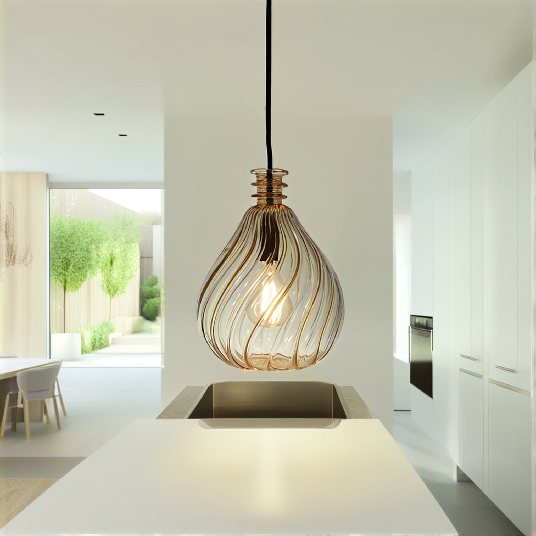 Twisted Glass Pendant Light
