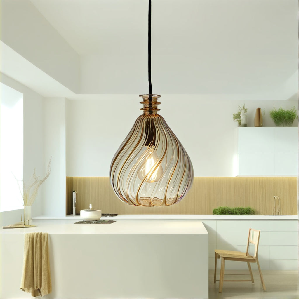 Twisted Glass Pendant Light