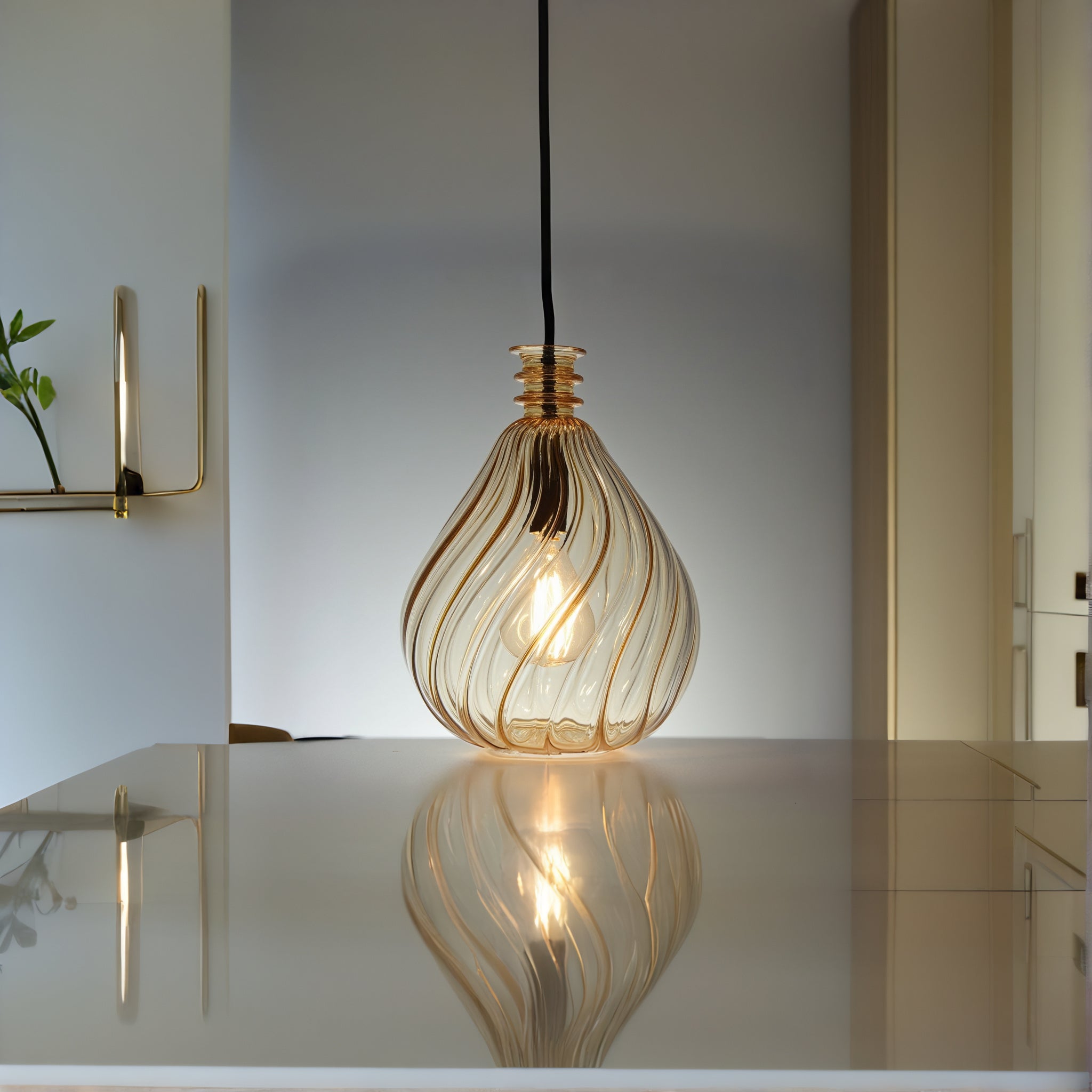 Twisted Glass Pendant Light