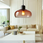 Handmade Amber Glass Dome Pendant Light