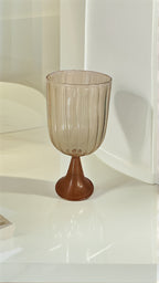 Handmade Ribbed Glass Cup