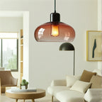 Handmade Amber Glass Dome Pendant Light