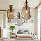 Handmade Glass Pendant Light Trio