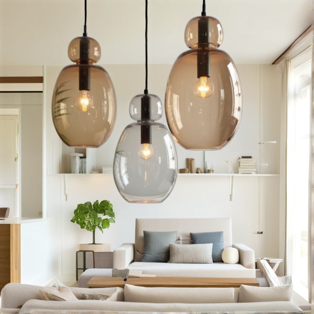 Handmade Glass Pendant Light Trio