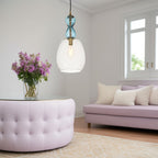 Glass art hanging light