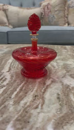 Handmade Red Glass Perfume & Oil Bottle,